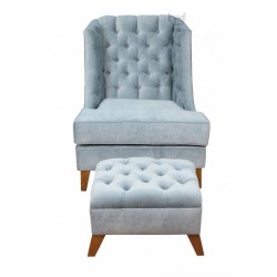 Fortuna - fotel z wysokim pikowanym oparciem