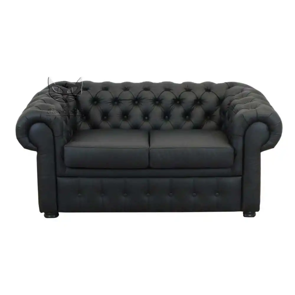 Chesterfield 170 - czarna skórzana sofa chesterfield