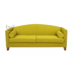Londa 205 cm - musztardowa sofa w stylu vintage