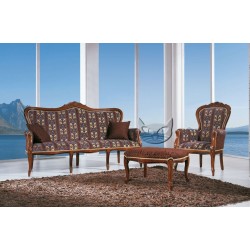 Foglia rzeźbiony zestaw sofa i fotel