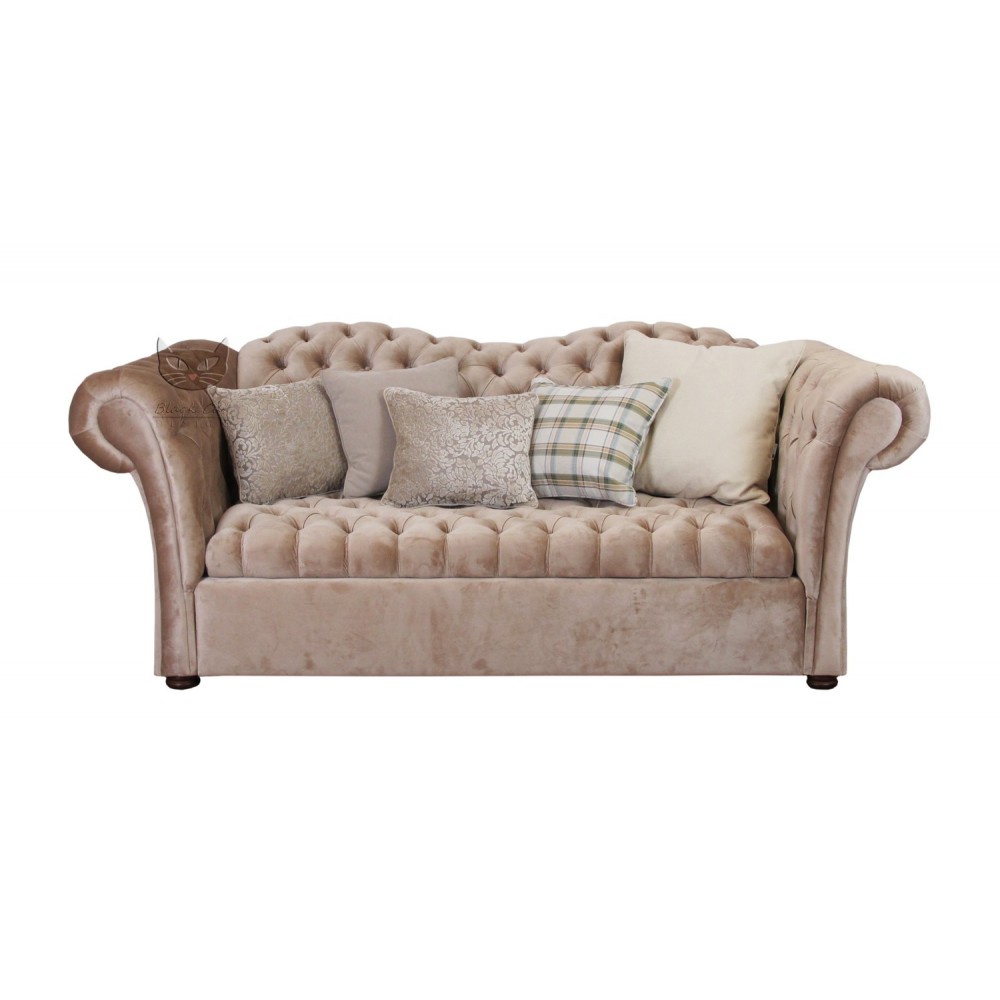 Sofa z pikowanym siedziskiem Chesterfield Wave Lux