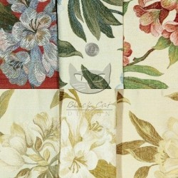 Leticia Aqua-14 - żakardowa tkanina z motywem roślinnym