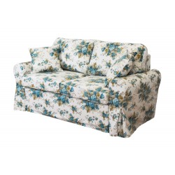 Marie 186 - sofa rozkładana w niebieskie róże