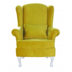 Żółty fotel z wysokim oparciem Cottage