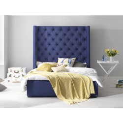 Pikowane łóżko z wysokim pikowanym oparciem Nasturcja