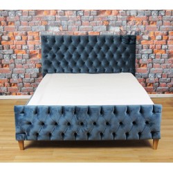 Soprano - łóżko pikowane pluszowa tkanina