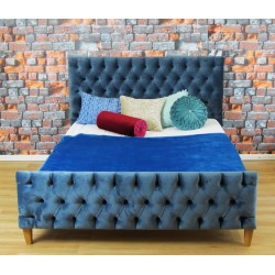 Soprano - łóżko pikowane pluszowa tkanina