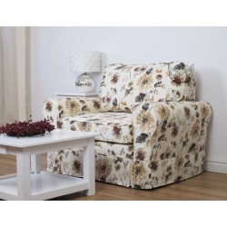  Sofa z funkcją spania i ściąganym pokrowcem Flower 126 cm/FS