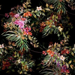 WT tkanina tapicerski w kwiaty i liście
