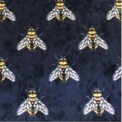 Velvet bee 4008 old rose tkanina pluszowa z nadrukiem w pszczoły