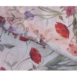 Len i bawełna kolorowe kwiaty