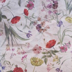 Len i bawełna kolorowe kwiaty