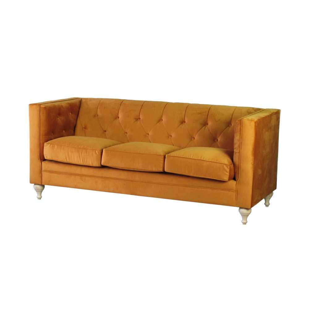 Donna 200 cm pikowana miękka sofa w pluszowej tkaninie