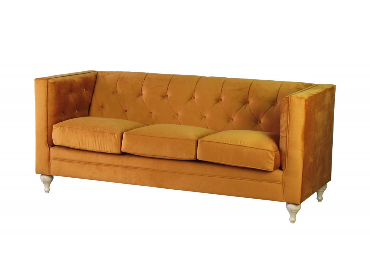 Donna 200 cm pikowana miękka sofa w pluszowej tkaninie