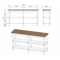 Konsola z półkami Consuelo