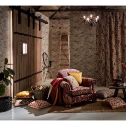 Oakmere Henna efektowna tkanina we wzory roślinne