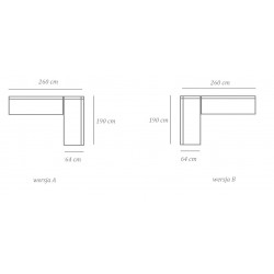Narożnik w skórze naturalnej do jadalni na wymiar - Piter 260x190 cm