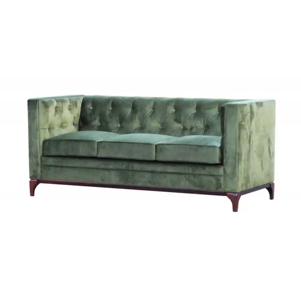 Dante 200 cm pikowana sofa na drewnianym postumencie