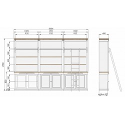 Biała biblioteczka z drabinką NO.14