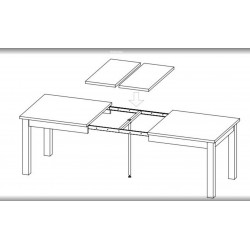 Stół z dębowym blatem Sevilla 180x100 + 2x40cm
