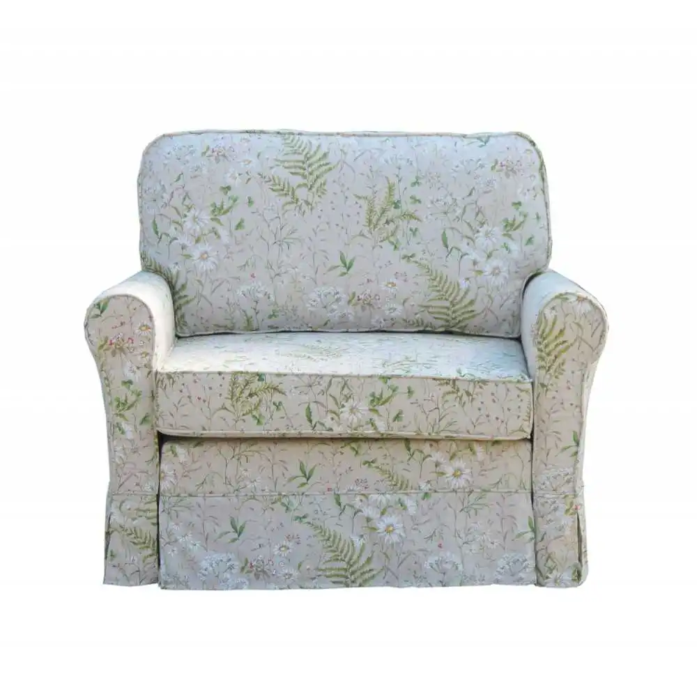 Flower 130 sofa w naturalnych tkaninach z lnem