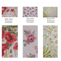 Flower 130 sofa w naturalnych tkaninach z lnem