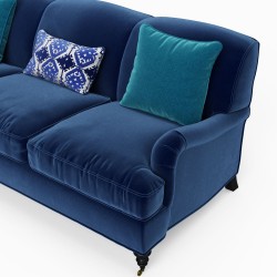 Paxton 220 cm sofa w welvetowej tkaninie