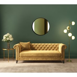 Kompaktowa pikowana sofa chesterfield na wysokich nóżkach Lemon