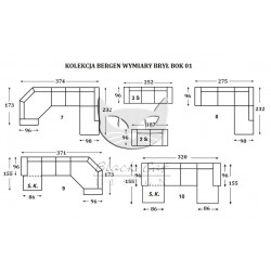 Skórzany narożnik Bellagio na wymiar