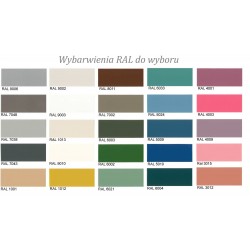 paleta Ral wybierz kolor podstawy stolika