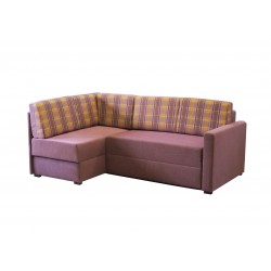 Mały narożnik z poduszkami w kratę Mila 210x180