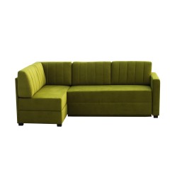 Zielony narożnik z pikowanymi poduszkami Mila 155x220