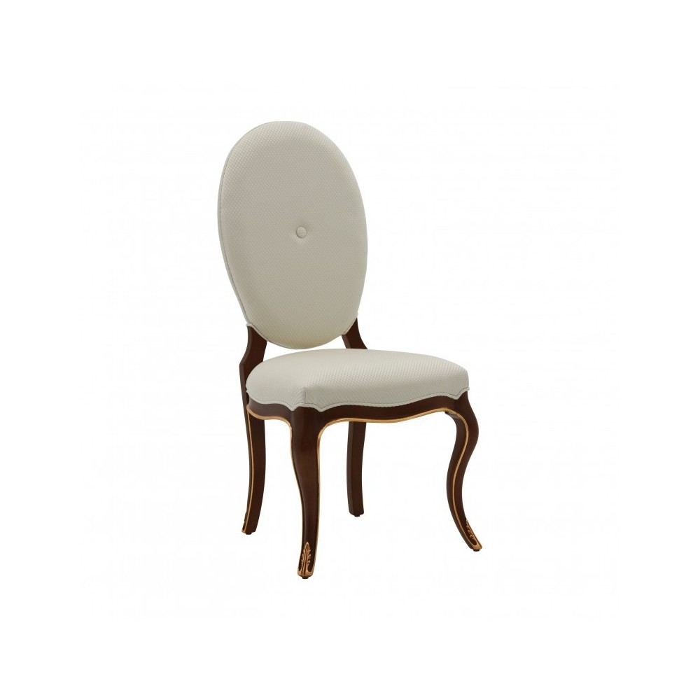 Mesta eleganckie krzesło z owalnym tapicerowanym oparciem
