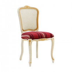 Florino krzesło w stylu Ludwika XV z wiklinowym oparciem