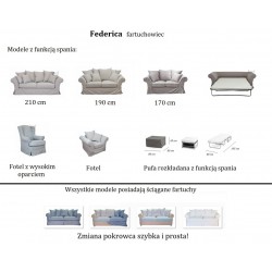 Prowansalska sofa do spania - Federica 190