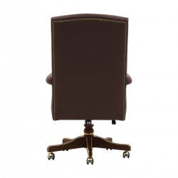 Franklin fotel na kółeczkach z rzeźbionymi podłokietnikami