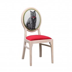 Krzesło Vintage z kotem na oparciu