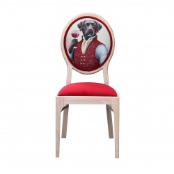 Krzesło Vintage z kotem na oparciu