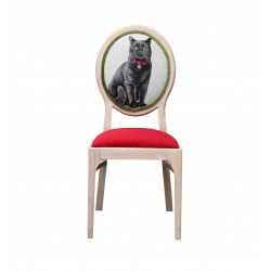 Model Vintage krzesło z kotem na oparciu