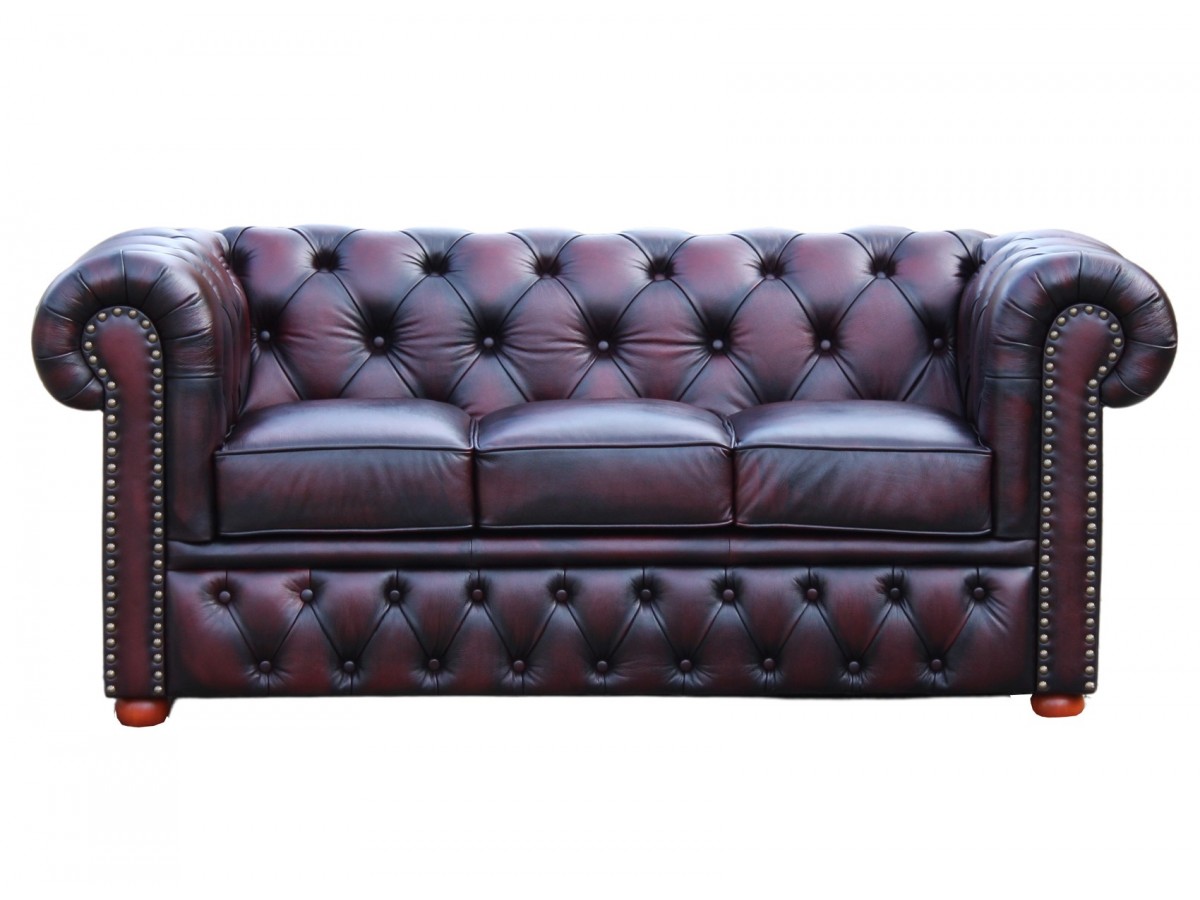 Pikowana sofa w skórze naturalnej Windsor Slim 190