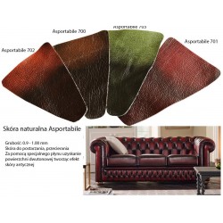 Pikowana sofa w skórze naturalnej Windsor Slim 190