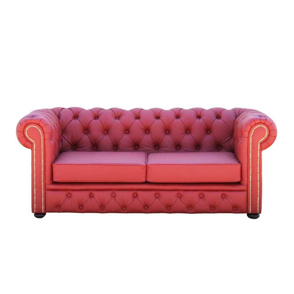 Mistral pikowana sofa w skórze naturalnej