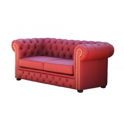 Mistral bordowa sofa w skórze naturalnej