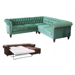 Lorens pikowany narożnik 250x250 cm z funkcją spania