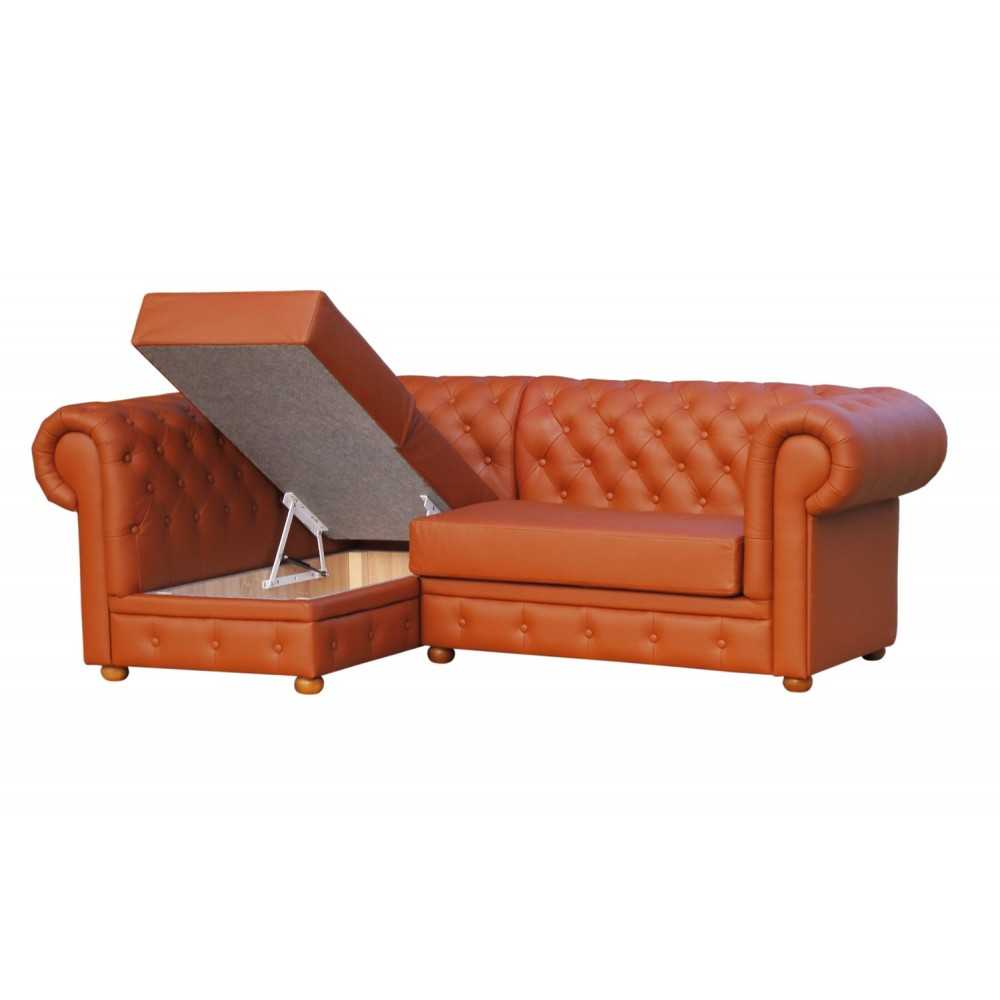 Pikowana sofa narożna z funkcją spania Pikowana sofa narożna z funkcją spania