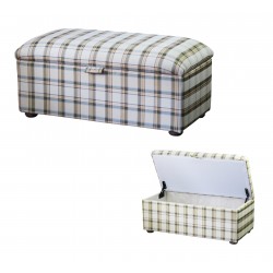 Laura kufer obity tkaniną w kratę 80x35