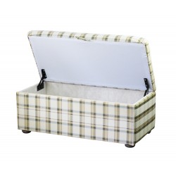 Laura kufer z pojemnikiem obity tkaniną w kratę 80x35