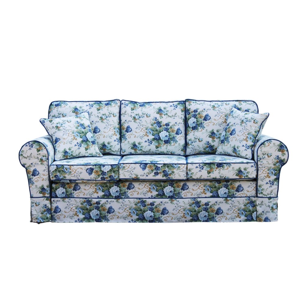 Rosaly 206 sofa w niebieskie kwiaty