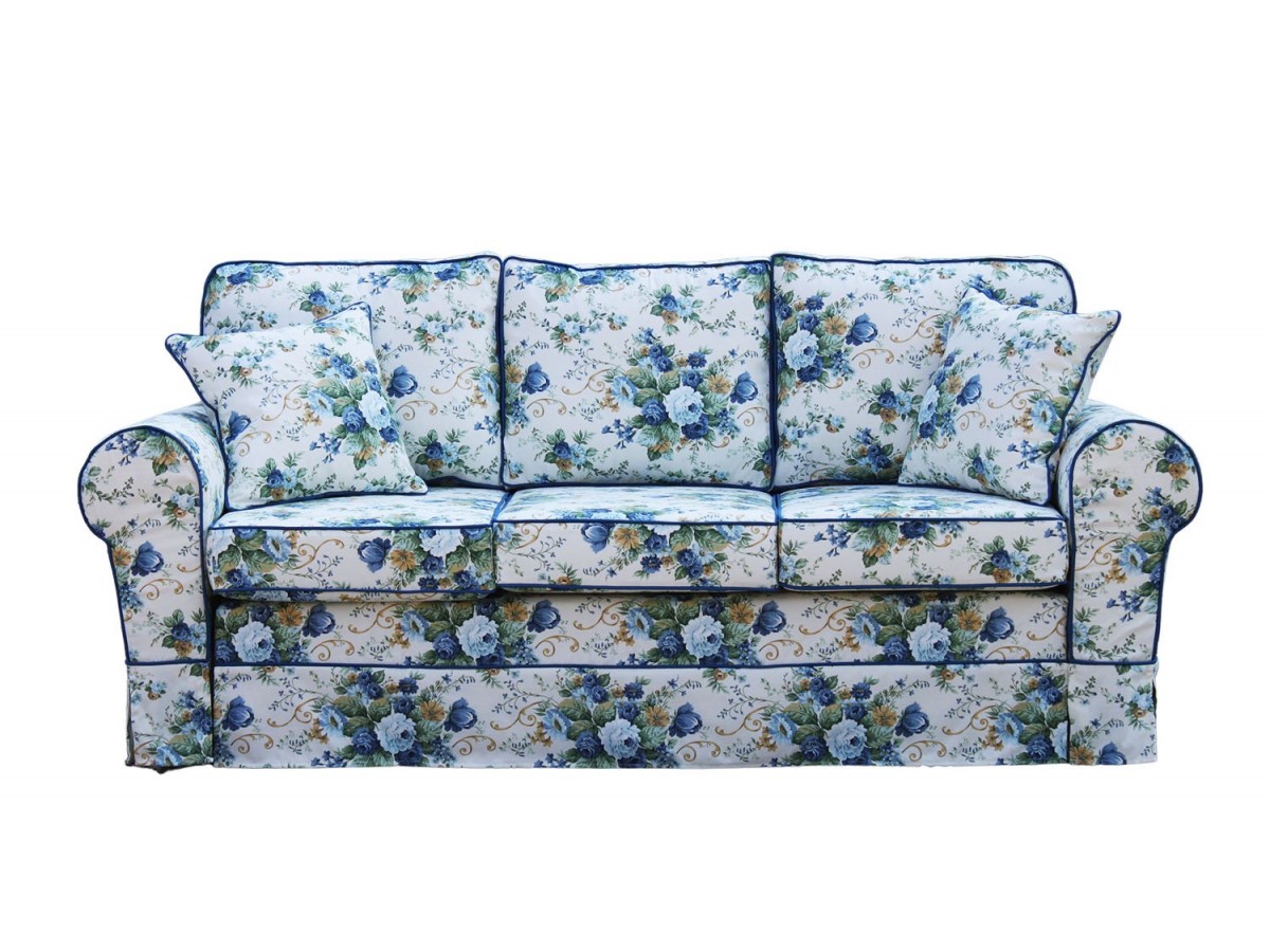 Rosaly 206 sofa w niebieskie kwiaty