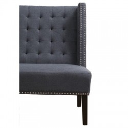 Aksamitna ławka z pikowanym oparciem Gusto 130